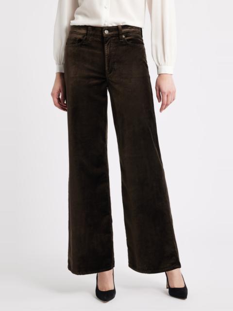 FRAME FRAME Le Slim Palazzo Velveteen Pants in Dark Clove Velvet at Nordstrom