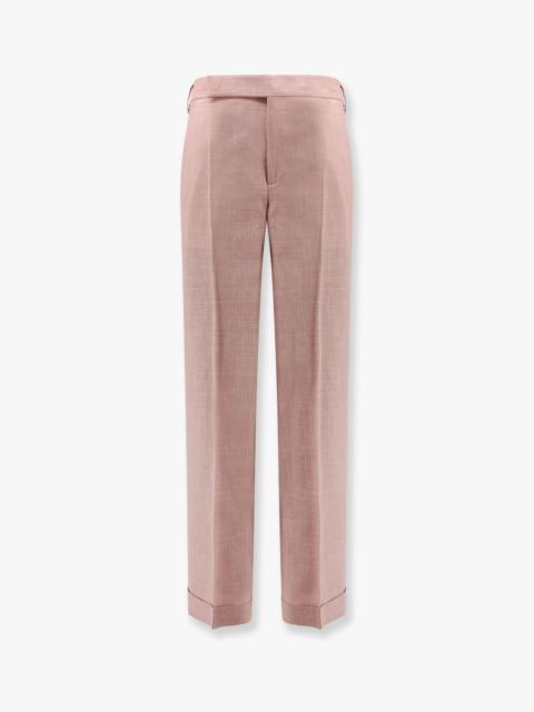 Lardini Wool, Silk And Linen Trouser With Fold