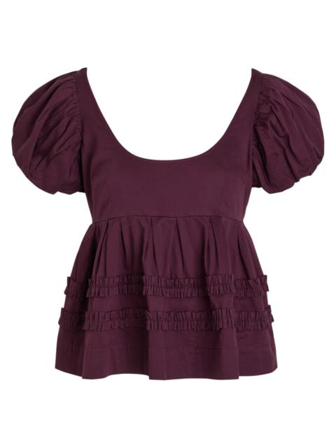 DAMSON MADDER. Damson Madder Joy Ruffled Cotton-poplin Blouse