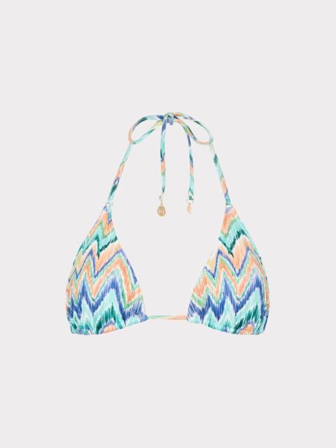 MILLY Tropical Chevron Triangle Bikini Top