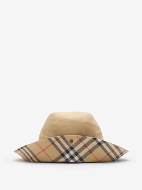 Burberry Check Brim Gabardine Hat