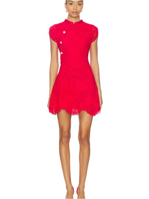 self-portrait Fine Lace Mini Dress