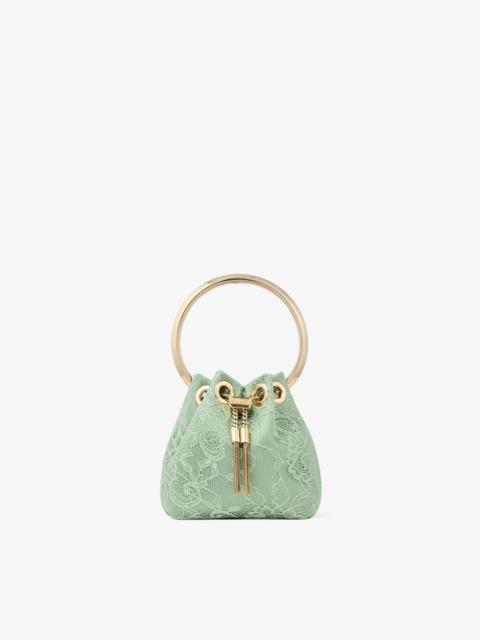 JIMMY CHOO Micro Bon Bon
Verde Satin and Jimmy Choo Lace Mini Bucket Bag