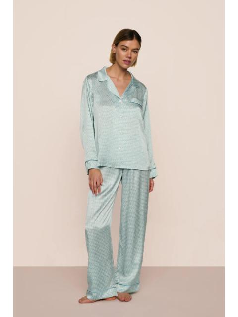 eberjey Inez Washable Silk Printed Long PJ Set