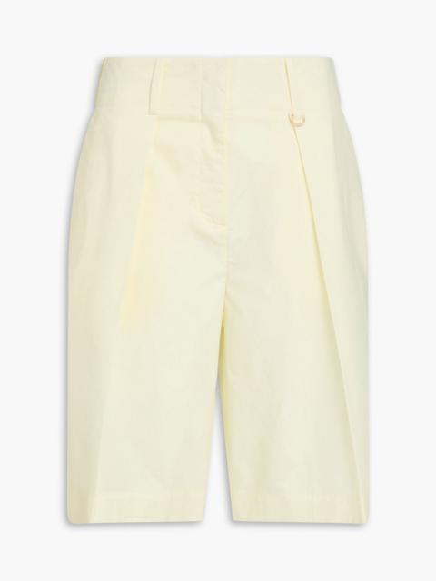 Zimmermann Pleated cotton-poplin shorts