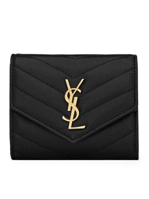SAINT LAURENT Saint Laurent Women Cassandre Matelassé Multi-Folded Wallet In Grain De Poudre Embossed Leather