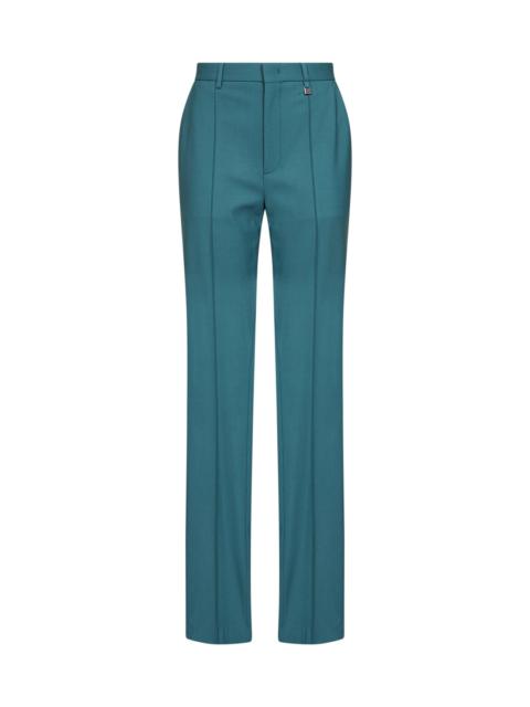 GIUSEPPE DI MORABITO Giuseppe Di Morabito Women Teal Blue Virgin Wool Straight-Leg Tailored Trousers