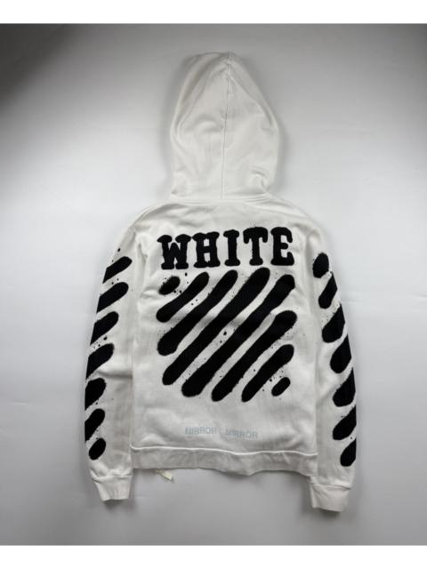 Off-White Off White Spray Paint Diagonal Zip Hoodie