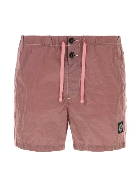 Stone Island Antiqued Pink Nylon Swimming Shorts