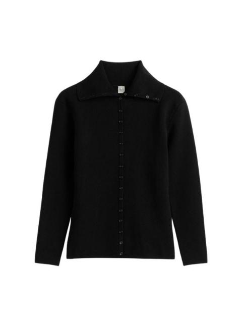 TOTEME Fitted polo cardigan black