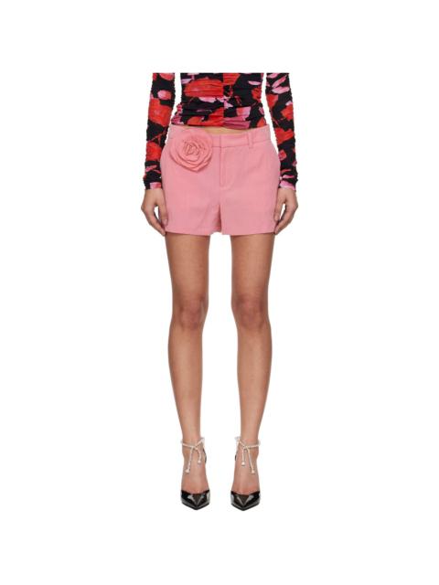 Blumarine Pink Fluid Gabardine Rose Shorts