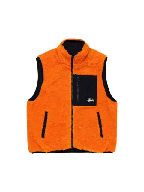 Stüssy Stussy Sherpa Reversible Vest 'Tangerine'