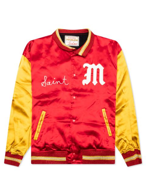 SAINT M×××××× SAINT VARSITY JACKET - RED