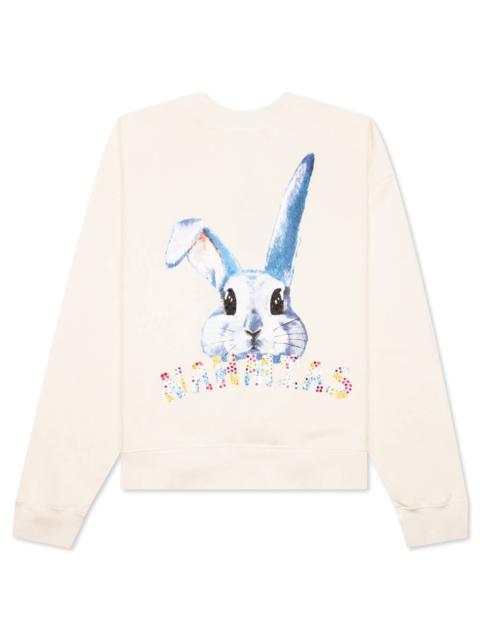 NAHMIAS CRYSTAL BUNNY CREWNECK - VINTAGE WHITE