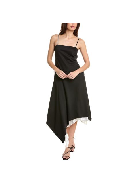 Helmut Lang Helmut Lang Angled Hem Wool Midi Dress