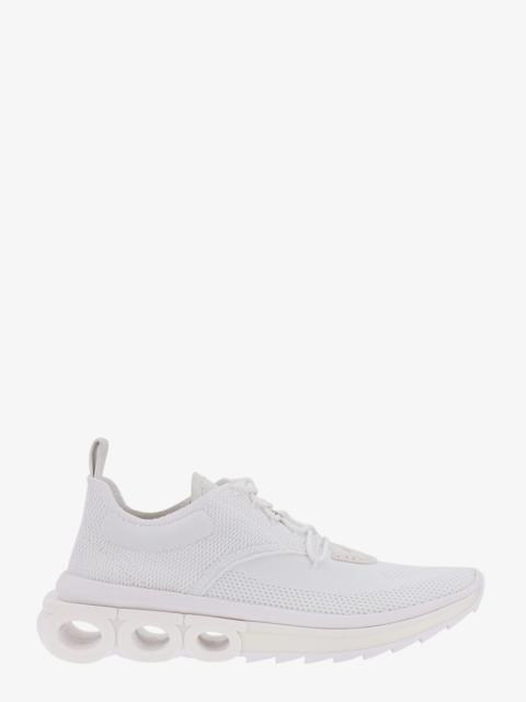Ferragamo Men Nylon Sneakers With Iconic Gancini Sole
