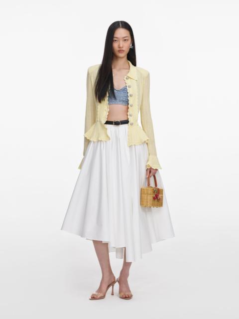 self-portrait Yellow Pointelle Cardigan