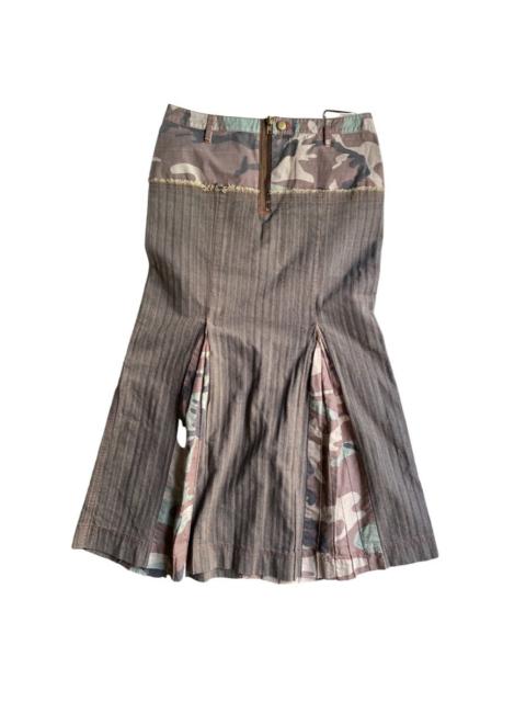 Jean Paul Gaultier JPG Cut And Sew Camo herringbone Skirt