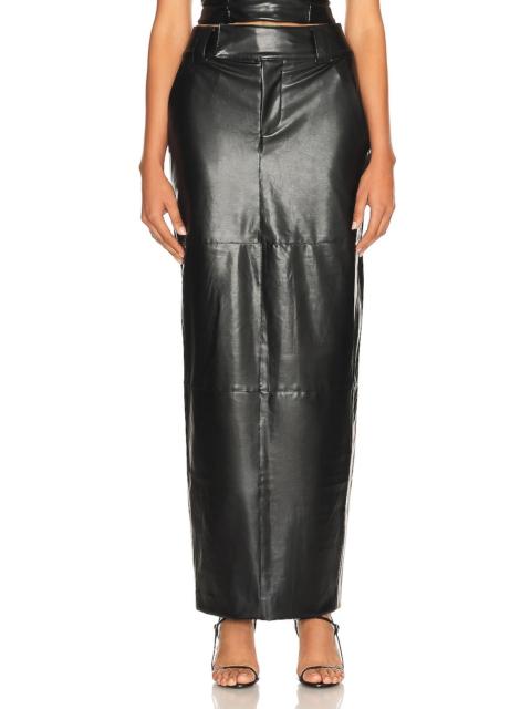 HELSA Waterbased Faux Leather Midi Skirt