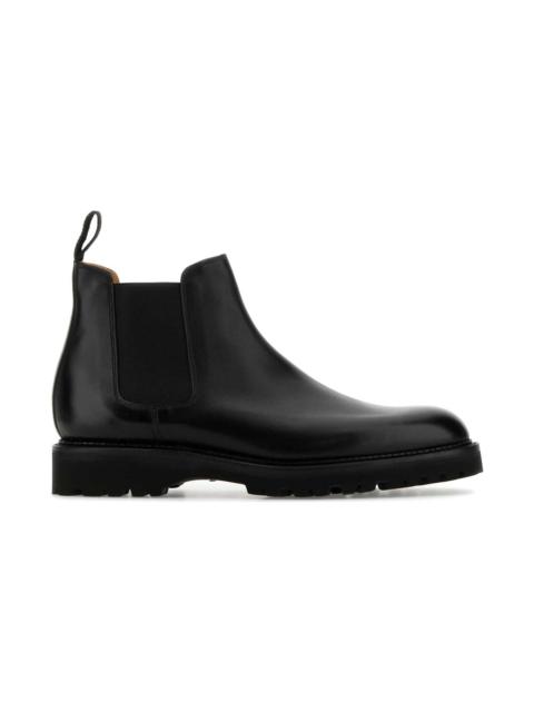 John Lobb Black Leather Lawry Ankle Boots