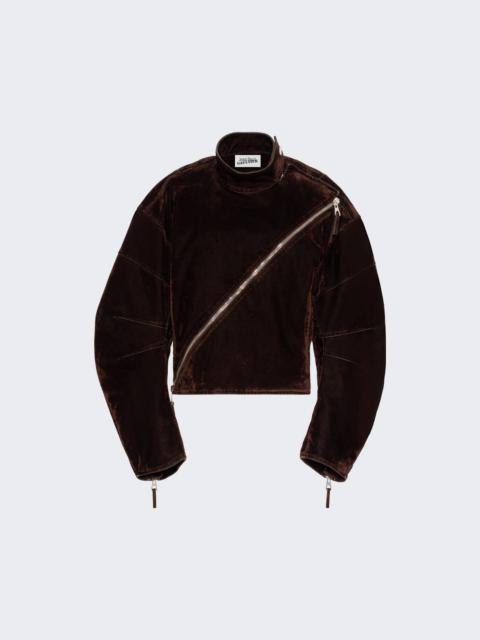 Jean Paul Gaultier Minimal Moto Jacket Chocolate
