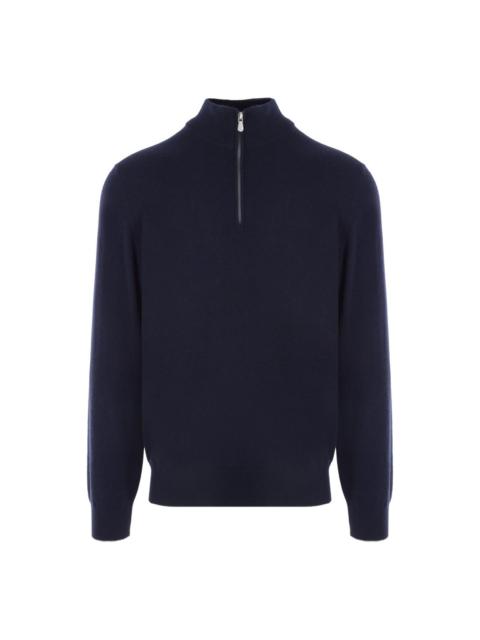 Brunello Cucinelli cashmere half zip sweater