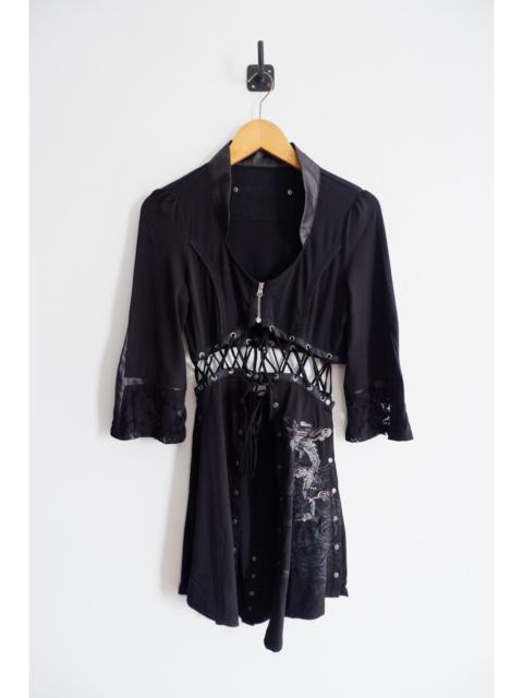 Other Designers Japanese Brand - Mad Girl Punk Gothic Embroidered Dragon Laces Dress