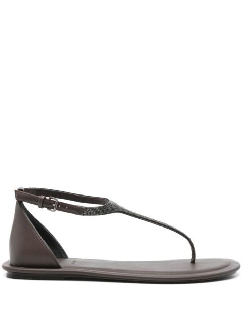 Brunello Cucinelli Women Leather Thong Sandals