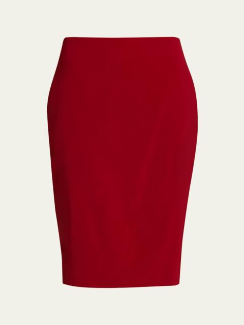SAINT LAURENT YSL Stretch Satin Pencil Skirt
