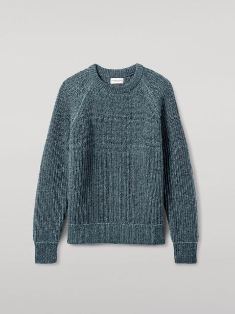 Johnstons of Elgin Ribbed Donegal Cashmere Blue Jumper