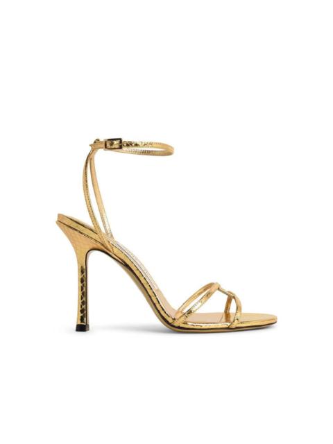 JIMMY CHOO Jimmy Choo '1998 Leo 100' Gold Leather Sandals