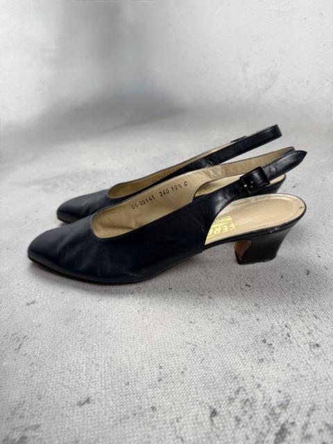 FERRAGAMO Salvatore Ferragamo Vintage Leather Slingback Heels Italy