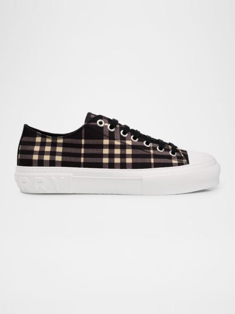 Men's Jack Check Cotton Low-Top Sneakers