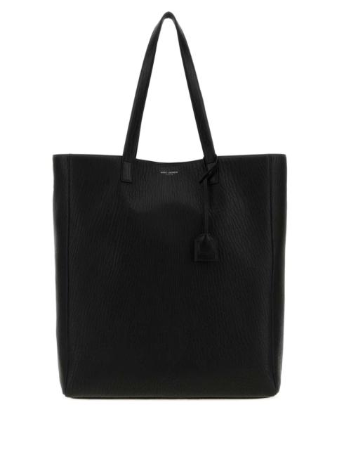 SAINT LAURENT Saint Laurent Men Black Leather Bold Shopping Bag