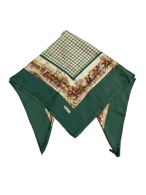 Vintage Aquascutum Country Scene Silk Scarf