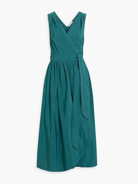 Other Designers Sateen midi wrap dress