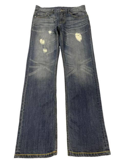 Other Designers Vintage Japanese Brand Blue Wash Distress Style Loose Jeans