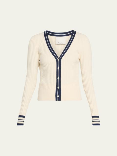 3.1 Phillip Lim Textured Rib V-Neck Cardigan