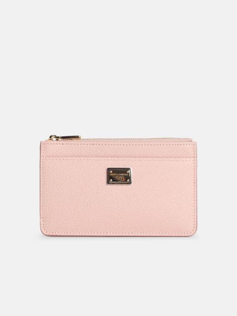 Dolce & Gabbana 'DAUPHINE' PINK CALF LEATHER CARD HOLDER