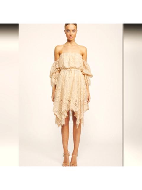 Other Designers Shona Joy Revolve Handkerchief Lace Off-shoulder Dress NWOT US2