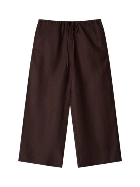STAUD Mateo Linen Cropped Pant in Root
