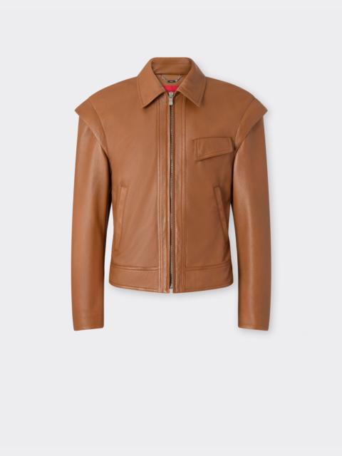 Ferrari Deer-effect nappa leather blouson