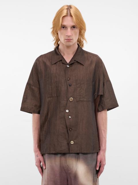 UNDERCOVER Paneled Linen-Cotton Boxy Shirt