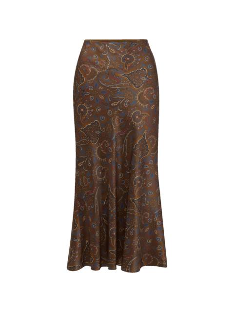 VERONICA BEARD CLOVER STRETCH-SILK MIDI SKIRT