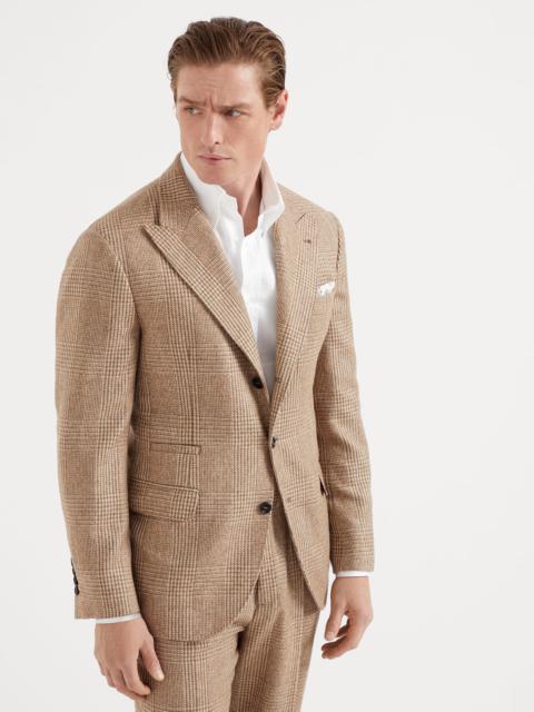 Brunello Cucinelli Wool and alpaca Prince of Wales deconstructed blazer with large peak lapels