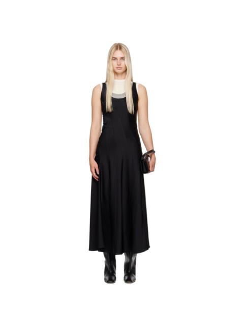 Jil Sander Black Scoop Neck Midi Dress