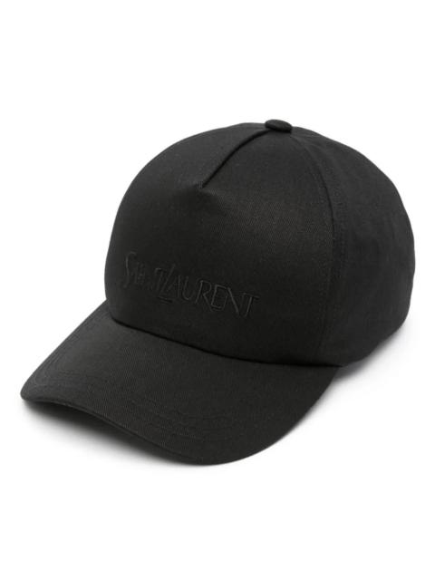 Saint Laurent Paris Men Saint Laurent Embroidery Gabardine Cap