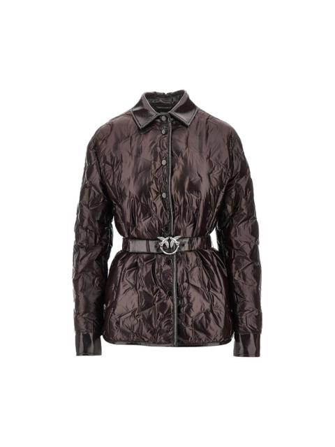 PINKO Pinko Padded Nylon Jacket with Belt Brown