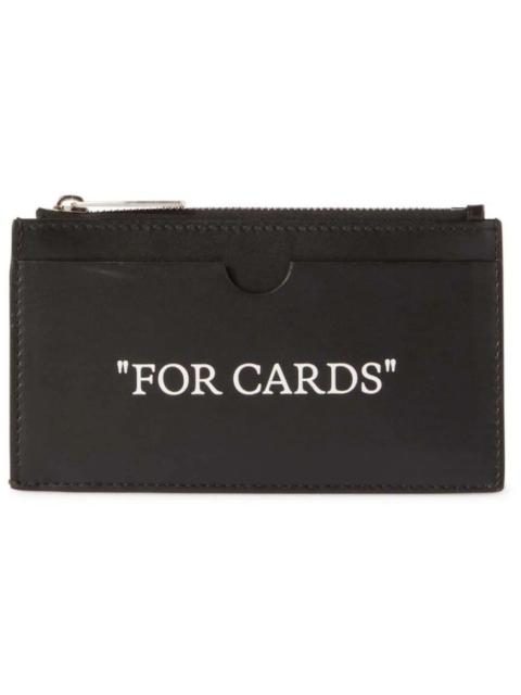 Off-White Off-White Quote-Print Leather Cardholder Black