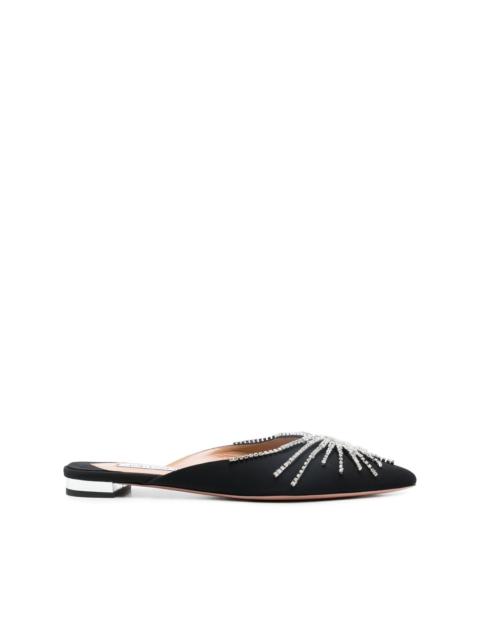 AQUAZZURA Sunshine crystal-embellished flat mules